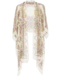 Etro - Semi-Sheer Paisley Printed Cape - Lyst