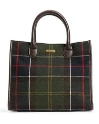 Barbour - Logo-Patch Checked Tote Bag - Lyst
