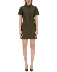 Theory - Short-Sleeved Button-Up Mini Dress - Lyst