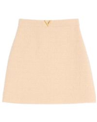 Valentino - Logo Plaque Mini Skirt - Lyst