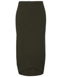 Victoria Beckham - Ribbed-Knit Wool Midi Skirt - Lyst