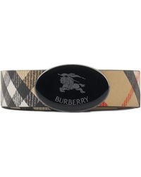 Burberry - Checked Logo Buckle Reversible Belt - Lyst