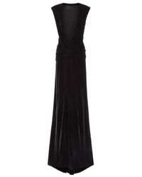 Valentino - V-Neck Sleeveless Velvet Dress - Lyst