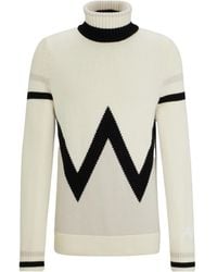 BOSS - Off- Turtleneck Knit Sweater - Lyst