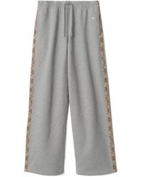 Burberry - Wide-Leg Checked Band Drawstring Trousers - Lyst