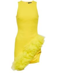 David Koma - Ruffled Virgin Wool Crepe Minidress - Lyst