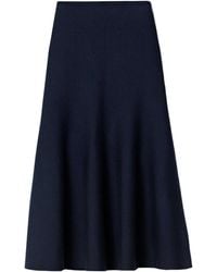KHAITE - Peplum-Hem Knitted Skirt - Lyst