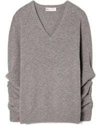 Tory Burch - V-Neck Long-Sleeved Sweater - Lyst