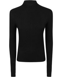 Victoria Beckham - Georgia Ribbed-Knit High-Neck Jumper - Lyst