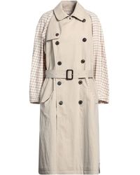 Maison Margiela - Cream Overcoat & Trench Coat Cotton, Polyamide - Lyst