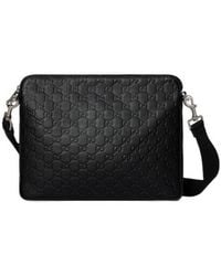 Gucci - Gg Emblem Leather Crossbody Bag - Lyst