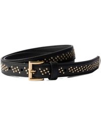 Prada - Leather Belt With Studs - Lyst