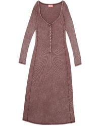 DIESEL - D-Ley Ribbed Buttoned Midi Dress - Lyst