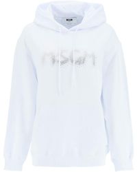 MSGM - Embellished Drawstring Hoodie - Lyst