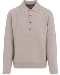 Jacquemus - Collared Long-Sleeved Knit Polo Shirt - Lyst