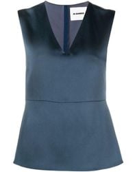 Jil Sander - V-Neck Sleeveless Top - Lyst