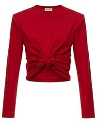 Magda Butrym - Knotted Cut-Out Long-Sleeve Top - Lyst