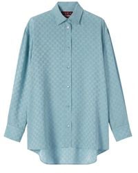 Gucci - Gg Supreme Print Long-Sleeve Shirt - Lyst