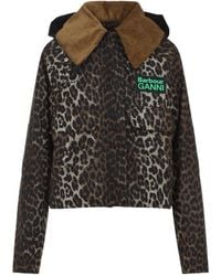 Barbour - X Ganni Leopard-Pattern Jacket - Lyst