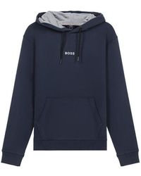 BOSS - Logo-Print Pullover Hoodie - Lyst