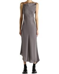 Marc Le Bihan - Asymmetric Silk Midi Dress - Lyst