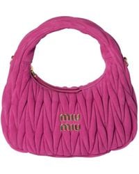 Miu Miu - Wander Matelassé Suede Bag - Lyst