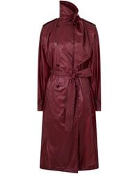 Saint Laurent - Solid Color Trench Coat - Lyst