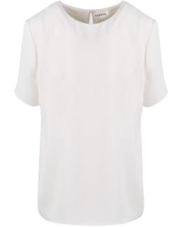 P.A.R.O.S.H. - Keyhole-Detail Short-Sleeve Blouse - Lyst