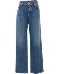 Dolce & Gabbana - Logo Plaque Straight Leg Jeans - Lyst