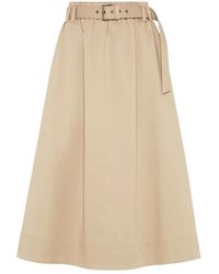 Brunello Cucinelli - Belted Midi Skirt - Lyst