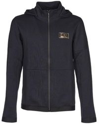 EA7 - Front Zipper With Hat Casual Jacket - Lyst