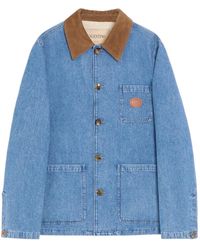 Valentino - Contrast Collar Denim Jacket - Lyst