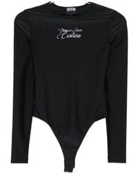 Versace Jeans Couture - Couture Rhinestone Embellished Bodysuit - Lyst