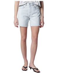 Anine Bing - Delaney Frayed-Edge Denim Shorts - Lyst