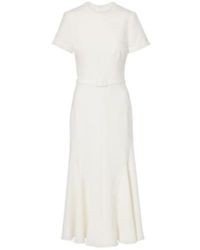 Safiyaa - Luisa's Belted Crepe Midi Dress - Lyst