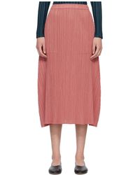 Pleats Please Issey Miyake - Pleated Midi Skirt - Lyst