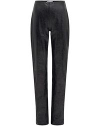 Marine Serre - Glossy Moon Leather Straight Trousers - Lyst