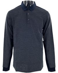 dunhill - Striped Long-Sleeved Polo Shirt - Lyst