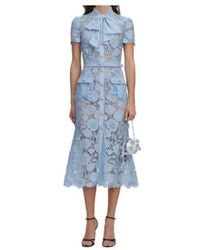 Self-Portrait - Lace Tie Neck Midi Dress - Lyst