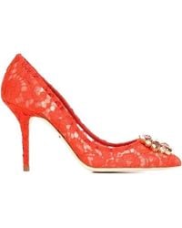 Dolce & Gabbana - Bellucci Embellished Lace Stilettos - Lyst