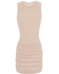 Saint Laurent - Stretch Tulle Short Dress - Lyst