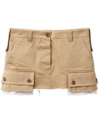 Miu Miu - Chino Logo Detailed Mini Skirt - Lyst