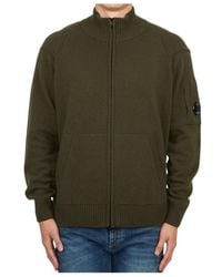 C.P. Company - Lambswool Zipped Cardigan - Lyst