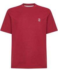 Brunello Cucinelli - Logo Printed Crewneck T-Shirt - Lyst