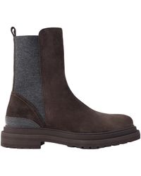 Brunello Cucinelli - Bead-Embellished Suede Chelsea Boots - Lyst