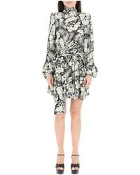 Saint Laurent - Floral Printed Mini Dress - Lyst