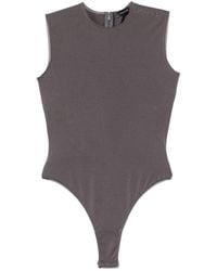 Mugler - Logo-Embossed Sleeveless Bodysuit - Lyst