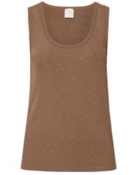 Marella - Jersey Vest Top With Micro-Rhinestone Detail - Lyst