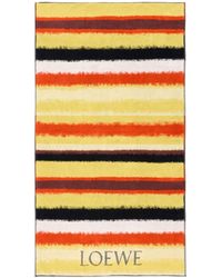 Loewe - Logo-Print Striped Beach Towel - Lyst