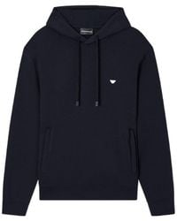 Emporio Armani - Micro Eagle Jersey Hoodie - Lyst